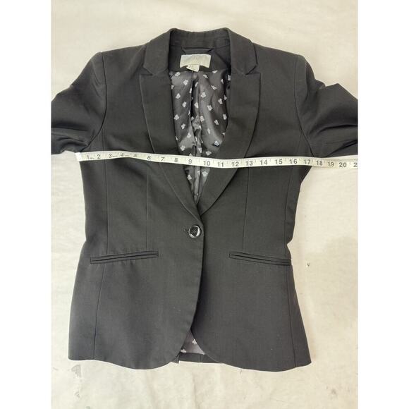 Cinched Waist Black Blazer Office Minimalist Careerwear Suit Jacket Women Size 6 - Picture 4 of 7